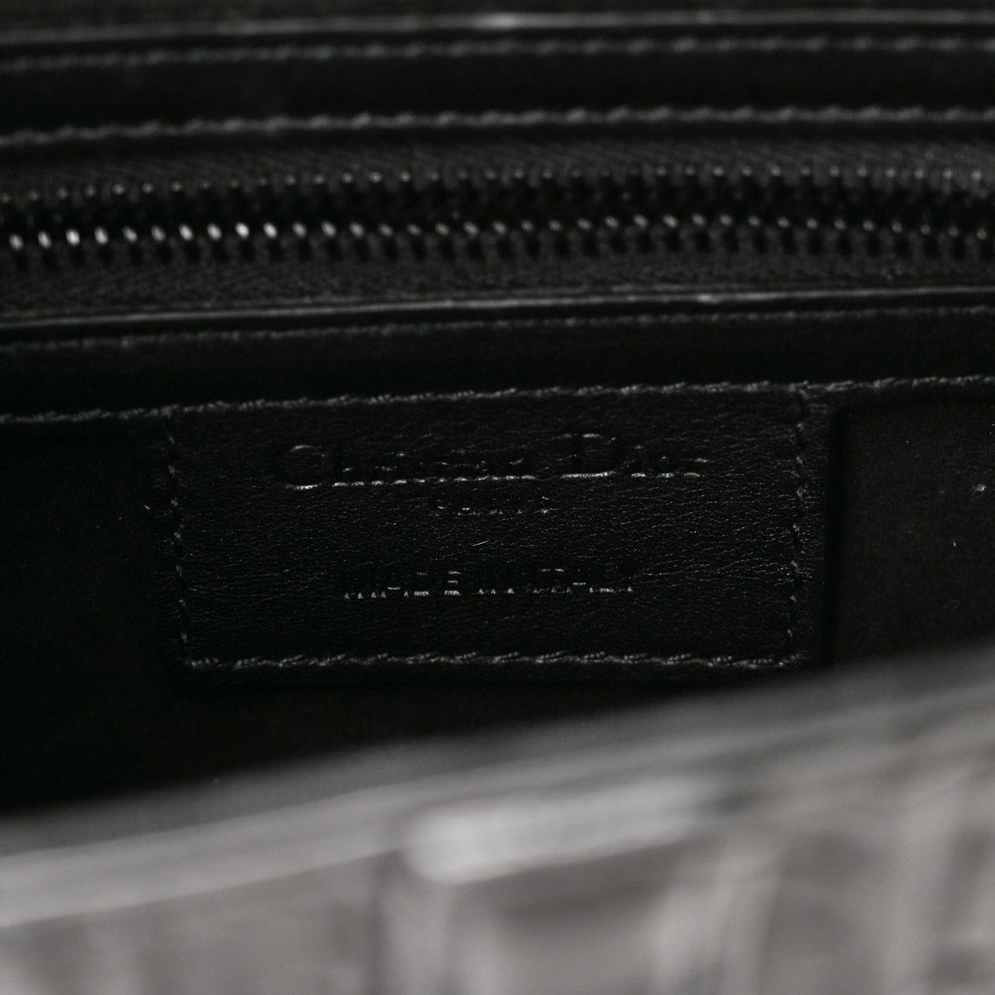 Calfskin Embossed Oblique Saddle Bag With Strap Black