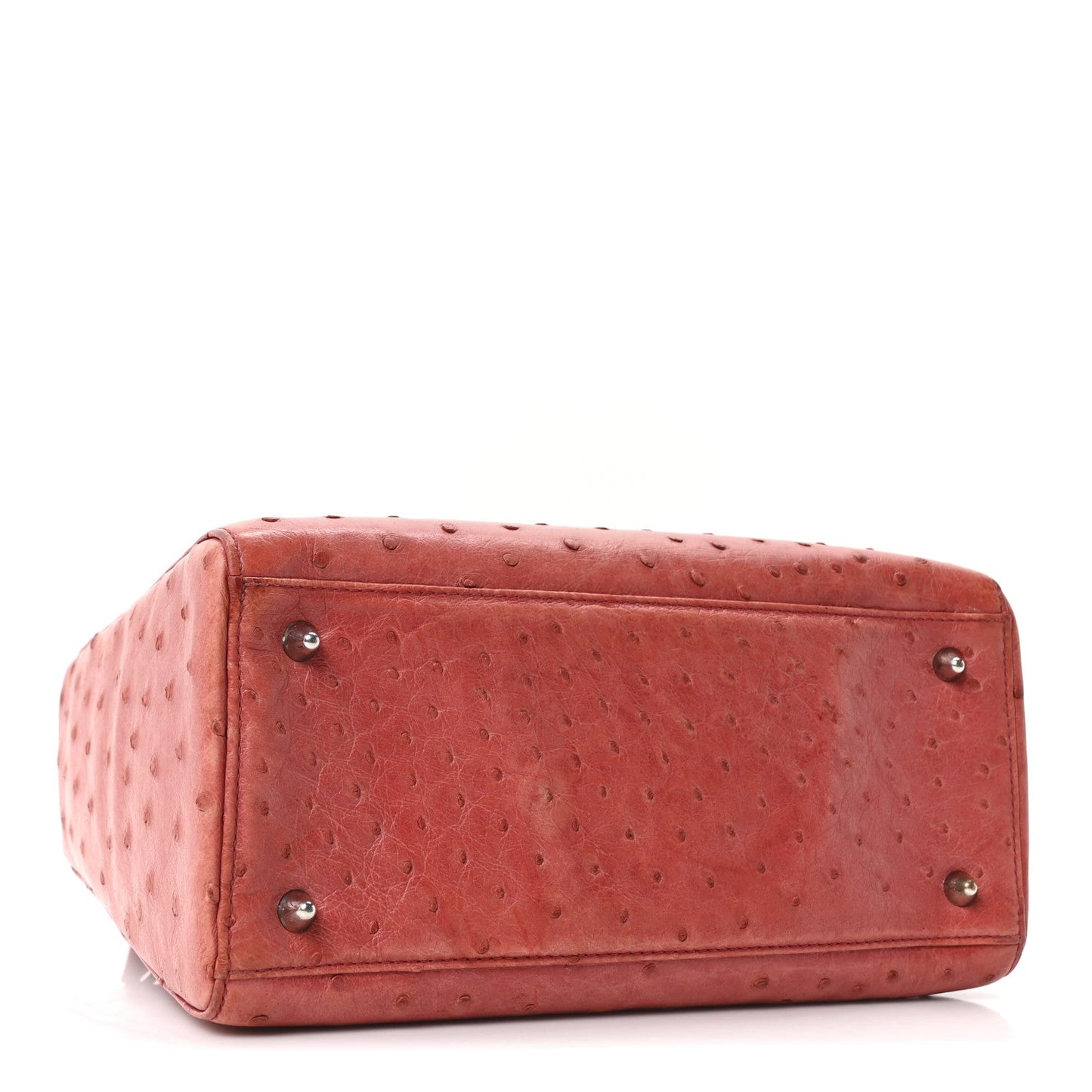 Ostrich Medium Lady Dior Red
