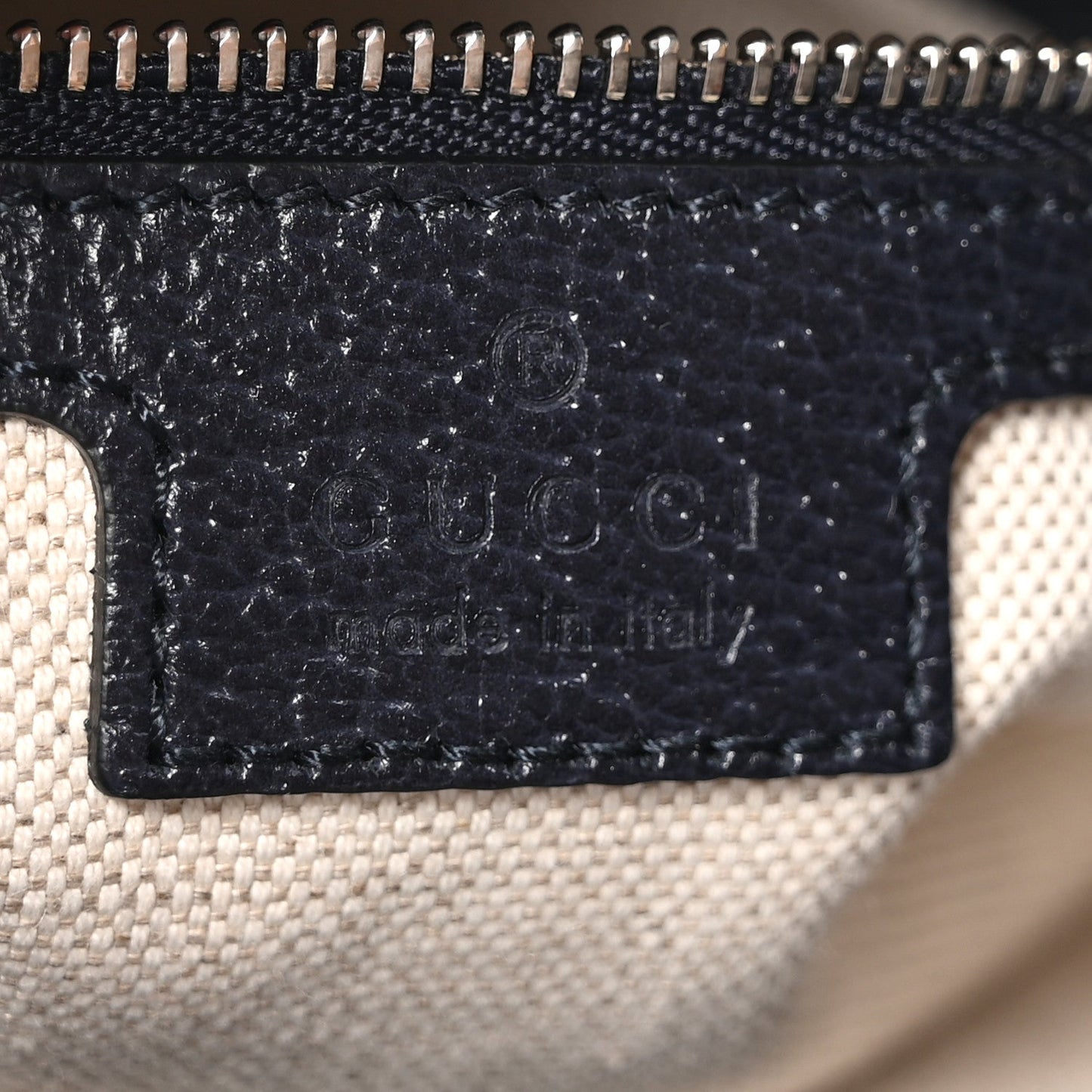 GG Supreme Monogram Textured Dollar Calfskin Web Small Jackie 1961 Hobo Beige Blue