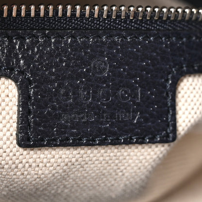 GG Supreme Monogram Textured Dollar Calfskin Web Small Jackie 1961 Hobo Beige Blue