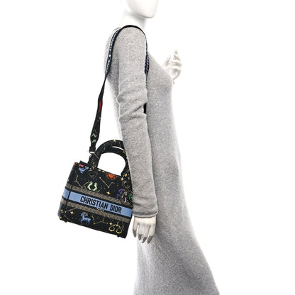 Canvas Pixel Zodiac Embroidered Medium Lady D-Lite Nero Multicolor