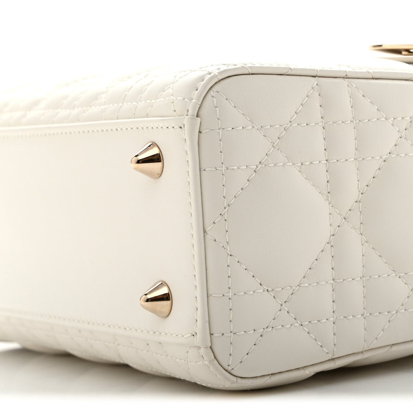 Lambskin Cannage Small My ABCDior Lady Dior White