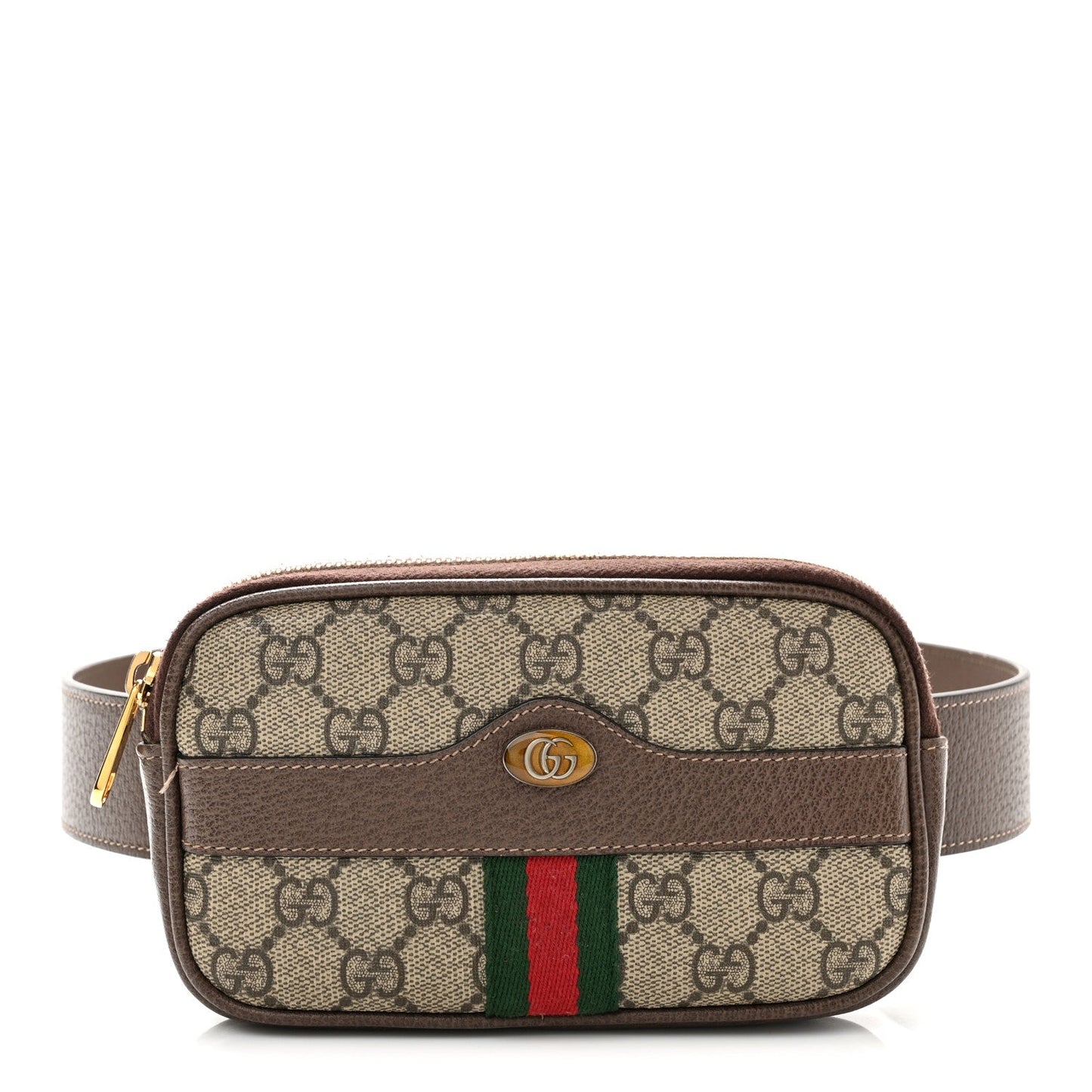 GG Supreme Monogram Ophidia Belted iPhone Case 85 34 Dark Brown