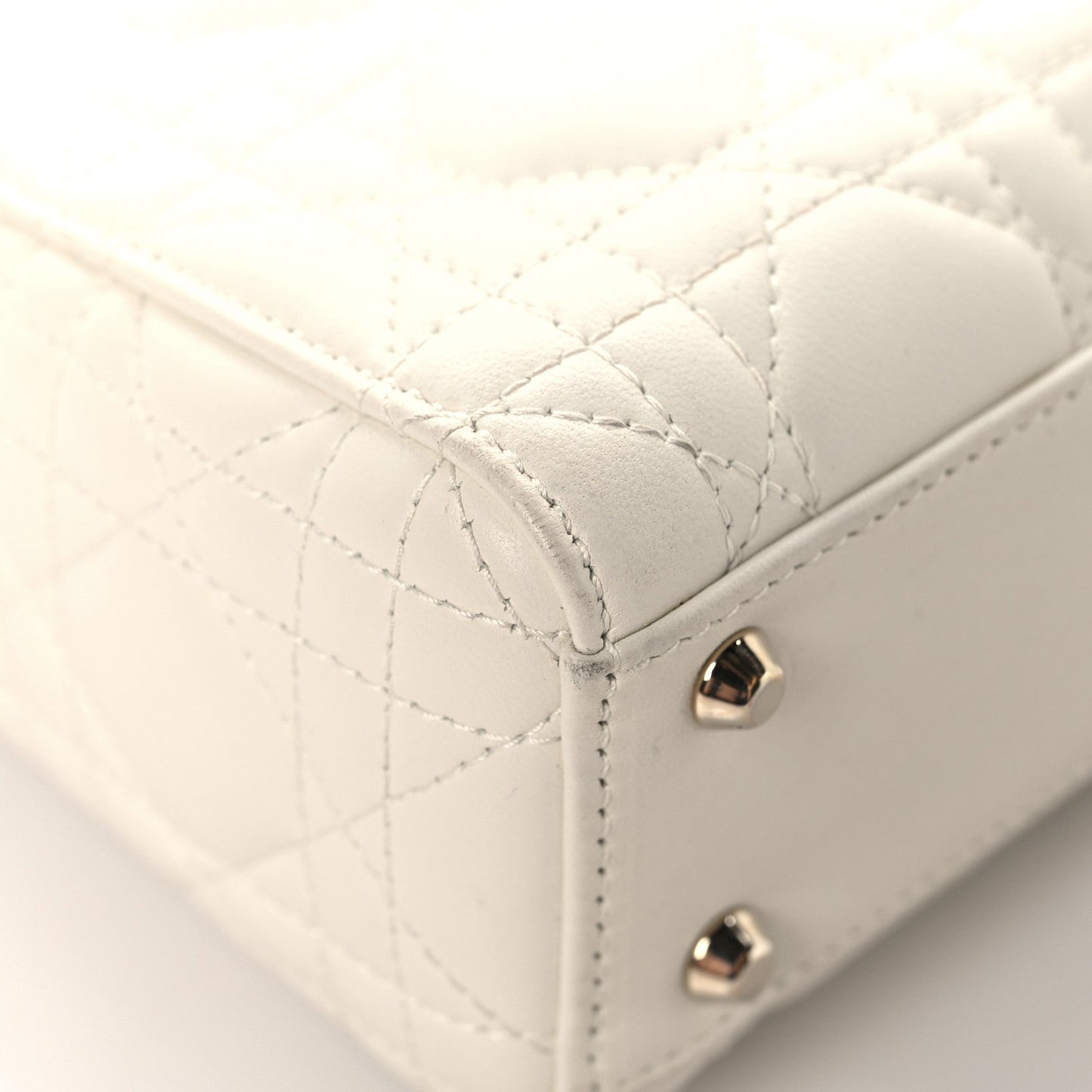 Lambskin Cannage Mini Lady Dior White