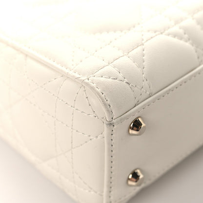 Lambskin Cannage Mini Lady Dior White