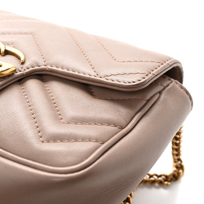 Calfskin Matelasse Super Mini GG Marmont Shoulder Bag Porcelain Rose