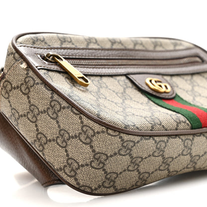 Soft GG Supreme Monogram Medium Ophidia Belt Bag Dark Brown