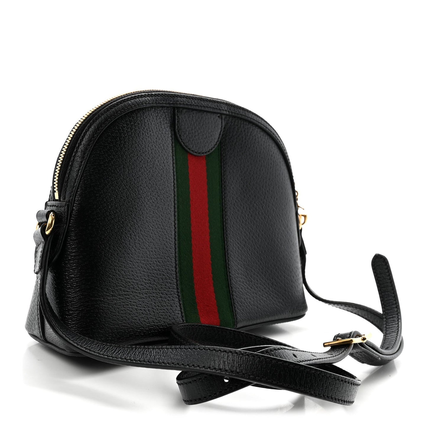 Calfskin GG Web Small Ophidia Dome Shoulder Bag Black