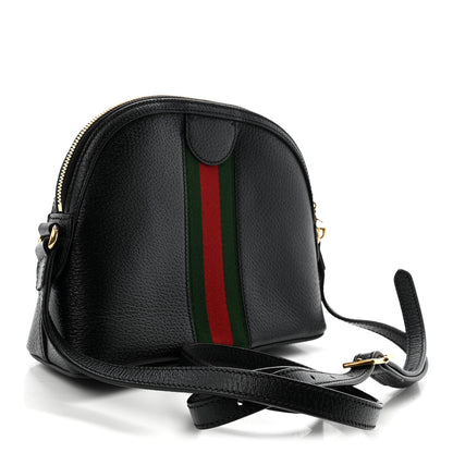 Calfskin GG Web Small Ophidia Dome Shoulder Bag Black