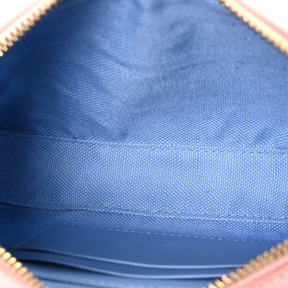 Dollar Calfskin Enamel Super Mini GG Marmont Chain Shoulder Bag Light Pink Blue