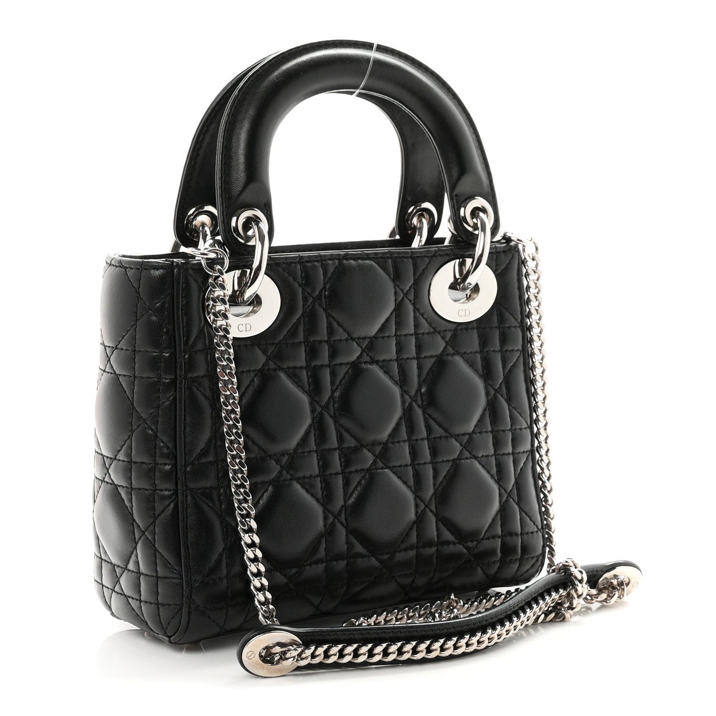 Lambskin Cannage Mini Lady Dior Black