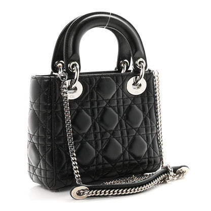 Lambskin Cannage Mini Lady Dior Black