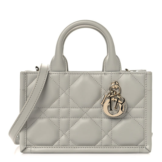 Calfskin Macrocannage Mini Book Tote Grey