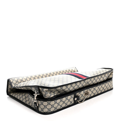 GG Supreme Monogram Web Savoy Garment Bag Beige Blue