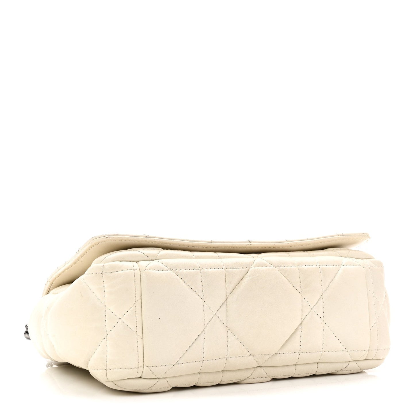 Lambskin Macrocannage Small Dior Caro Bag Ivory