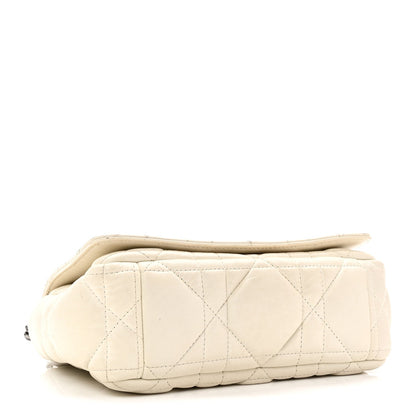 Lambskin Macrocannage Small Dior Caro Bag Ivory