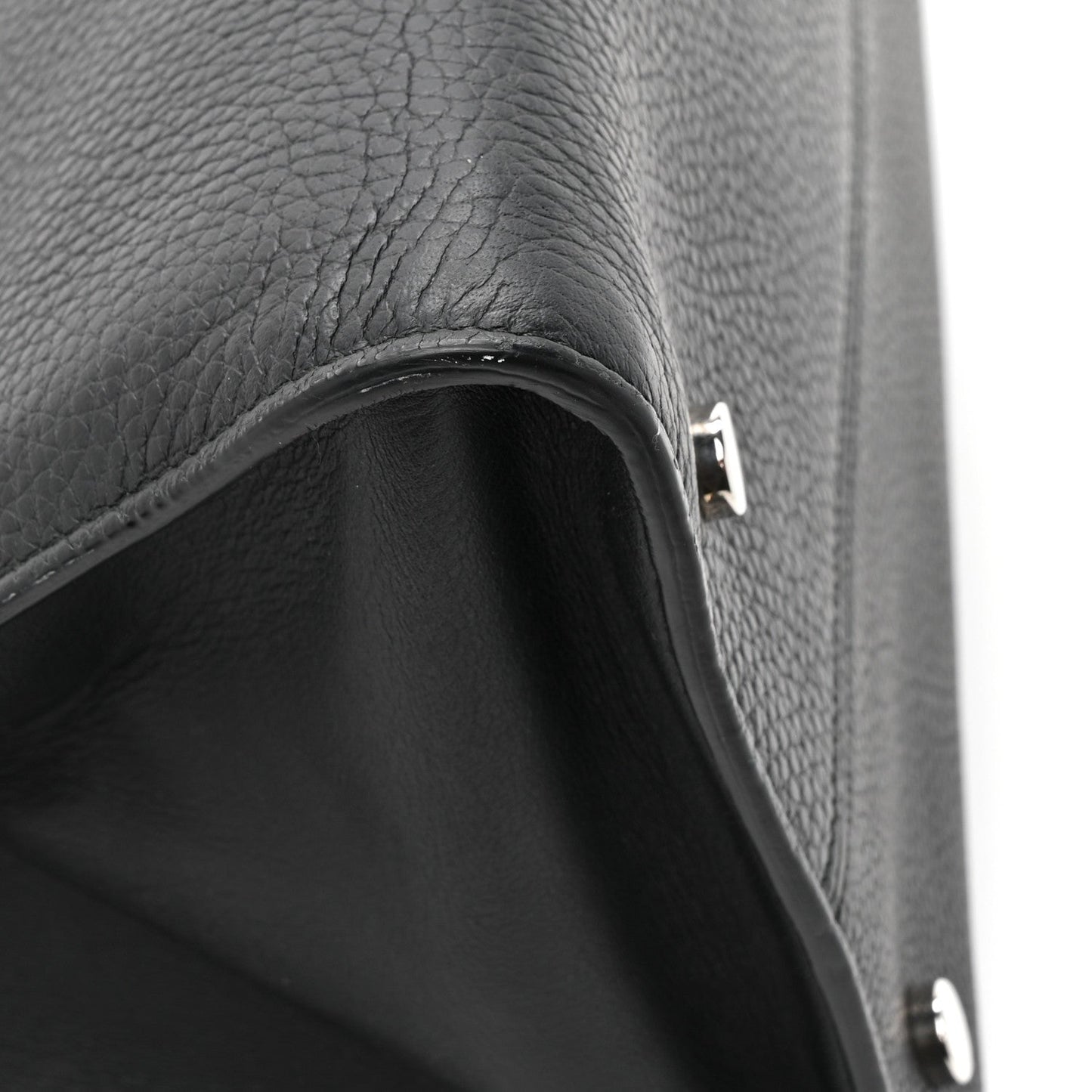 Grained Calfskin Large Diorever Flap Black