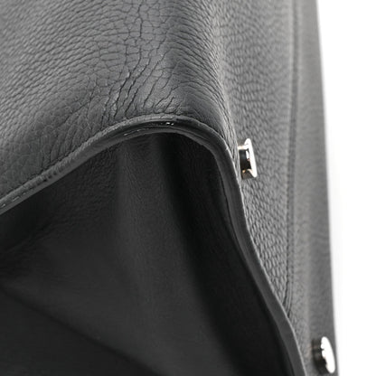 Grained Calfskin Large Diorever Flap Black