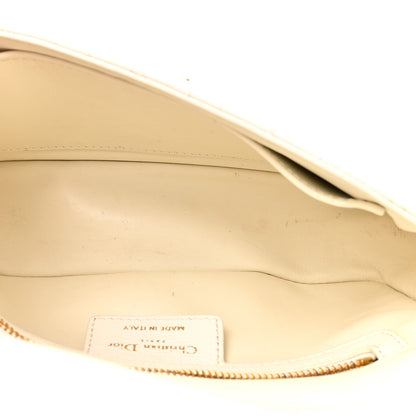 Grained Calfskin Cannage Small Caro Bag White