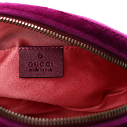 Velvet Matelasse GG Marmont Belt Bag 75 30 Fuchsia Violet Cyclamen