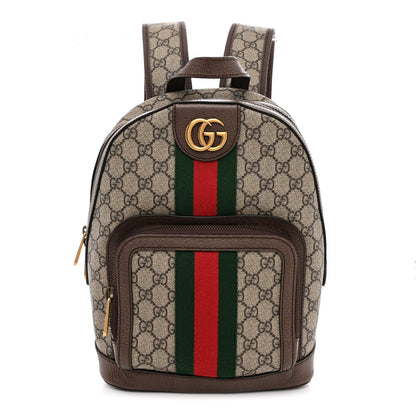 GG Supreme Monogram Calfskin Web Small Ophidia Day Backpack Beige Ebony New Acero
