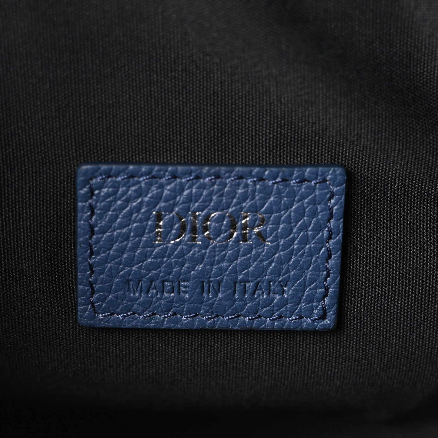 Grained Calfskin Mens Saddle Bag Navy Blue