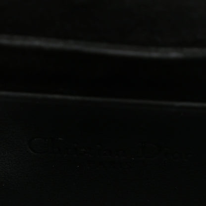 Ultra Matte Calfskin Cannage Nano Lady Dior Pouch Black