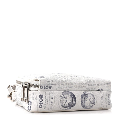 X DANIEL ARSHAM Grained Calfskin Newspaper Messenger White