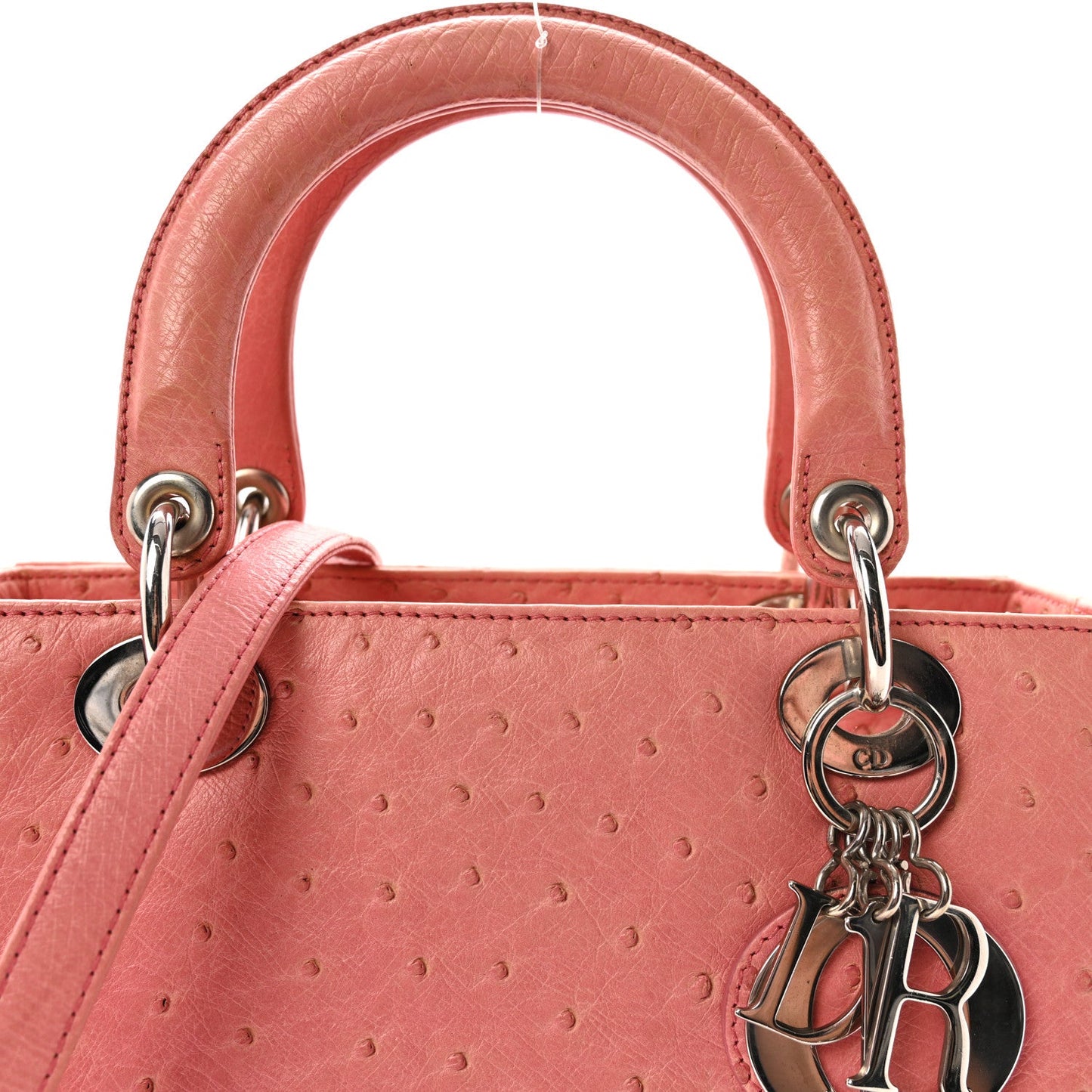 Ostrich Medium Lady Dior Pink