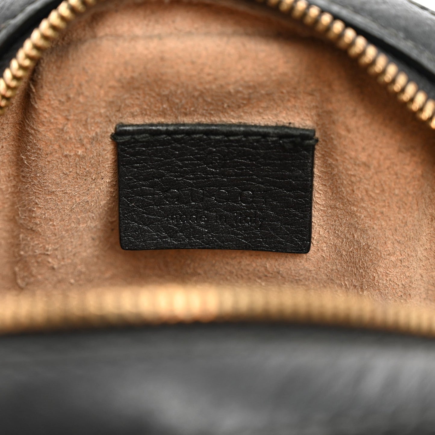 Grained Calfskin Web Mini Ophidia Round Shoulder Bag Black