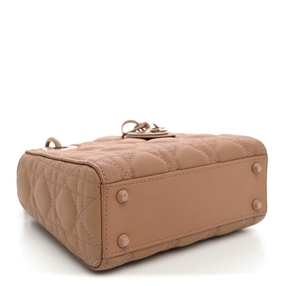 Ultra Matte Calfskin Cannage Mini Lady Dior Light Beige
