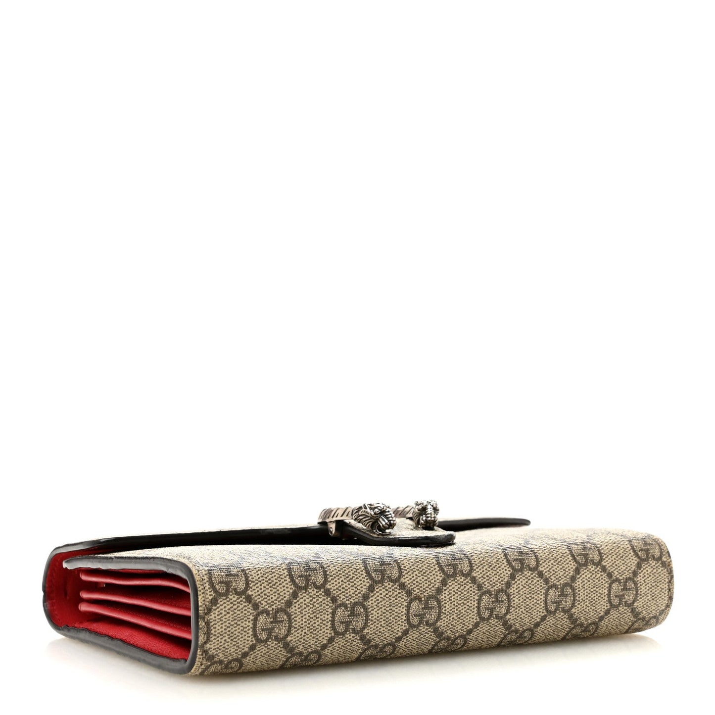 GG Supreme Monogram Mini Dionysus Chain Wallet Beige Vulcanic Red