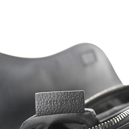 X Sacai Grained Calfskin Technical Fabric Mens Saddle Bag Black