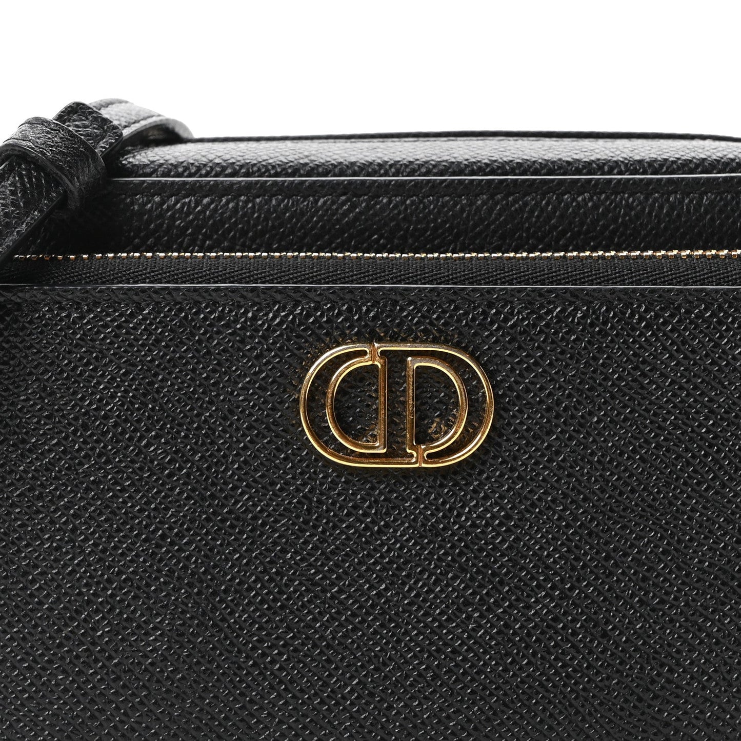 Grained Calfskin Caro Double Pouch Black