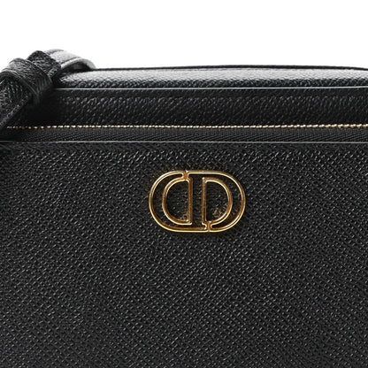 Grained Calfskin Caro Double Pouch Black