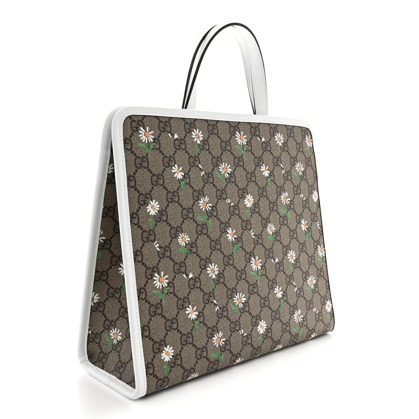 GG Supreme Monogram Daisies Childrens Tote Beige Ebony Great White