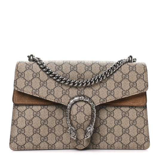 GG Supreme Monogram Small Dionysus Shoulder Bag Taupe