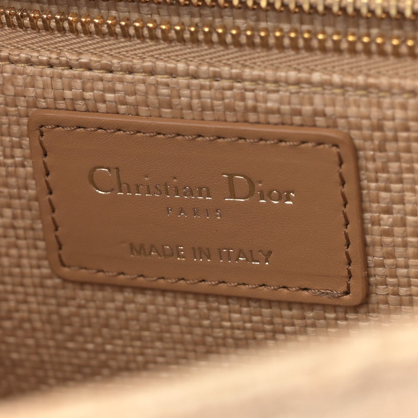 Raffia Calfskin 30 Montaigne Flap Bag Beige