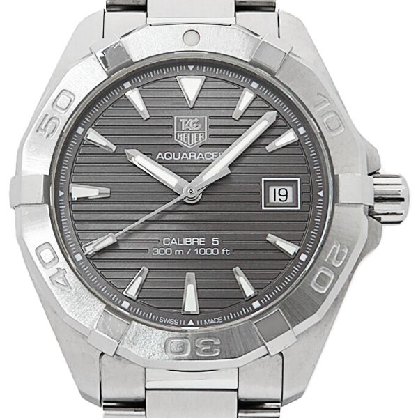 Tag Heuer Aquaracer Automatic Anthracite Grey Dial Silver Steel Strap Watch for Men - WAY2113.BA0928