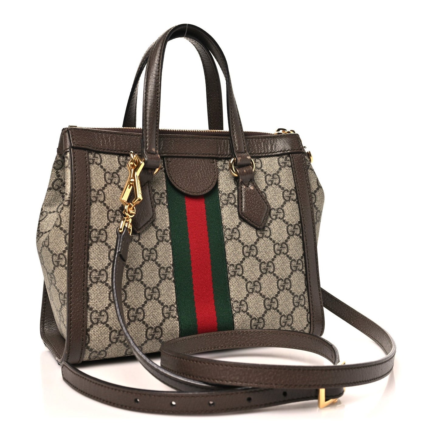GG Supreme Monogram Small Ophidia Tote Bag Brown