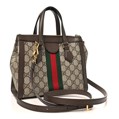 GG Supreme Monogram Small Ophidia Tote Bag Brown