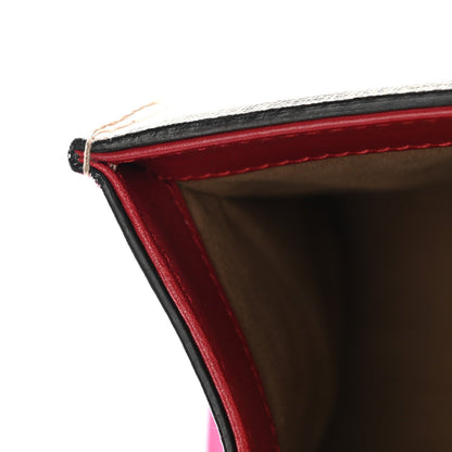 GG Supreme Monogram Calfskin Small Padlock Top Handle Bag Beige Hibiscus Red New Rosette