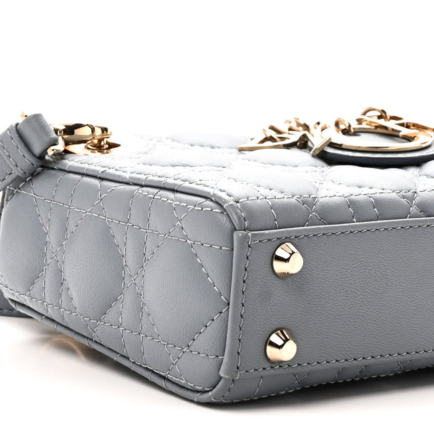 Lambskin Cannage Micro Lady Dior Cloud Blue