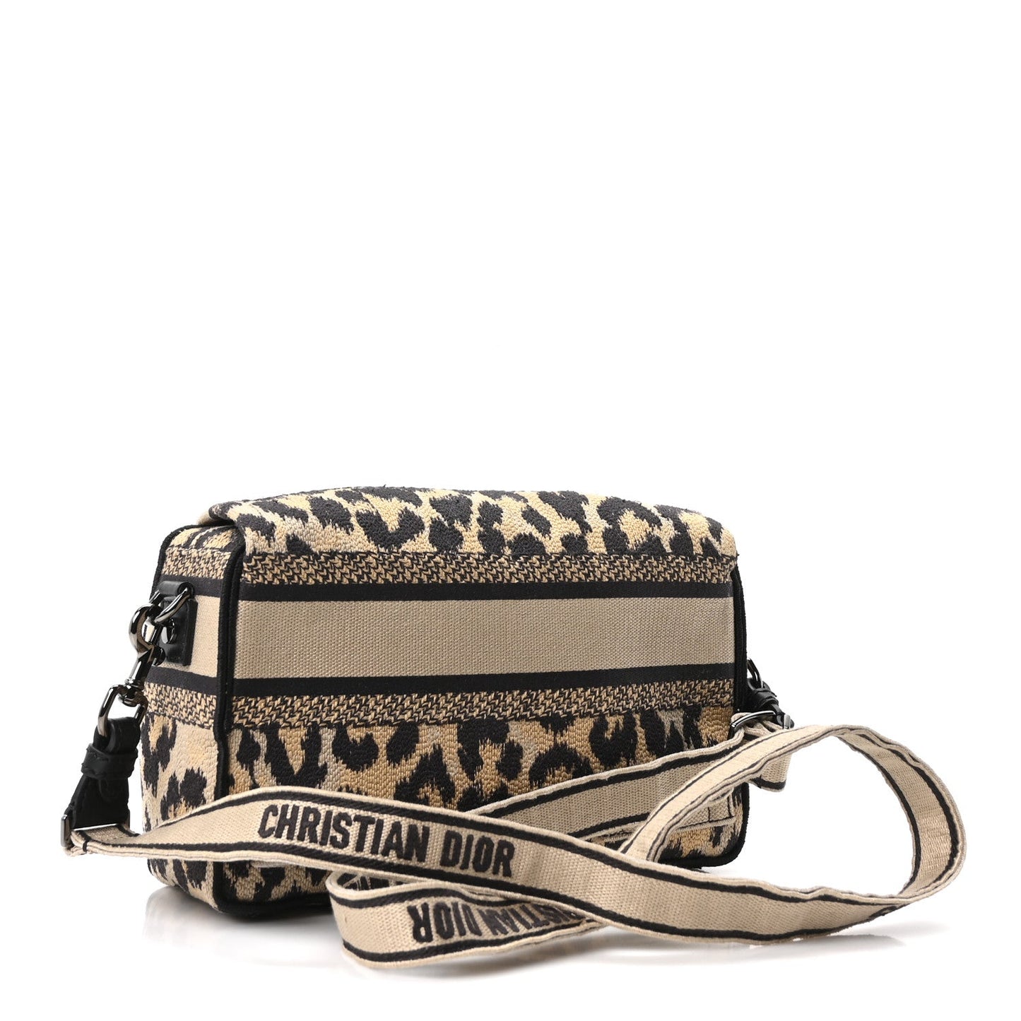 Canvas Mizza Embroidered Small Diorcamp Messenger Beige