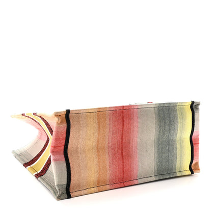 Canvas Embroidered Medium Dioraura Book Tote Multicolor