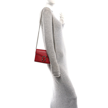 Calfskin Mini Dionysus Chain Wallet Hibiscus Red