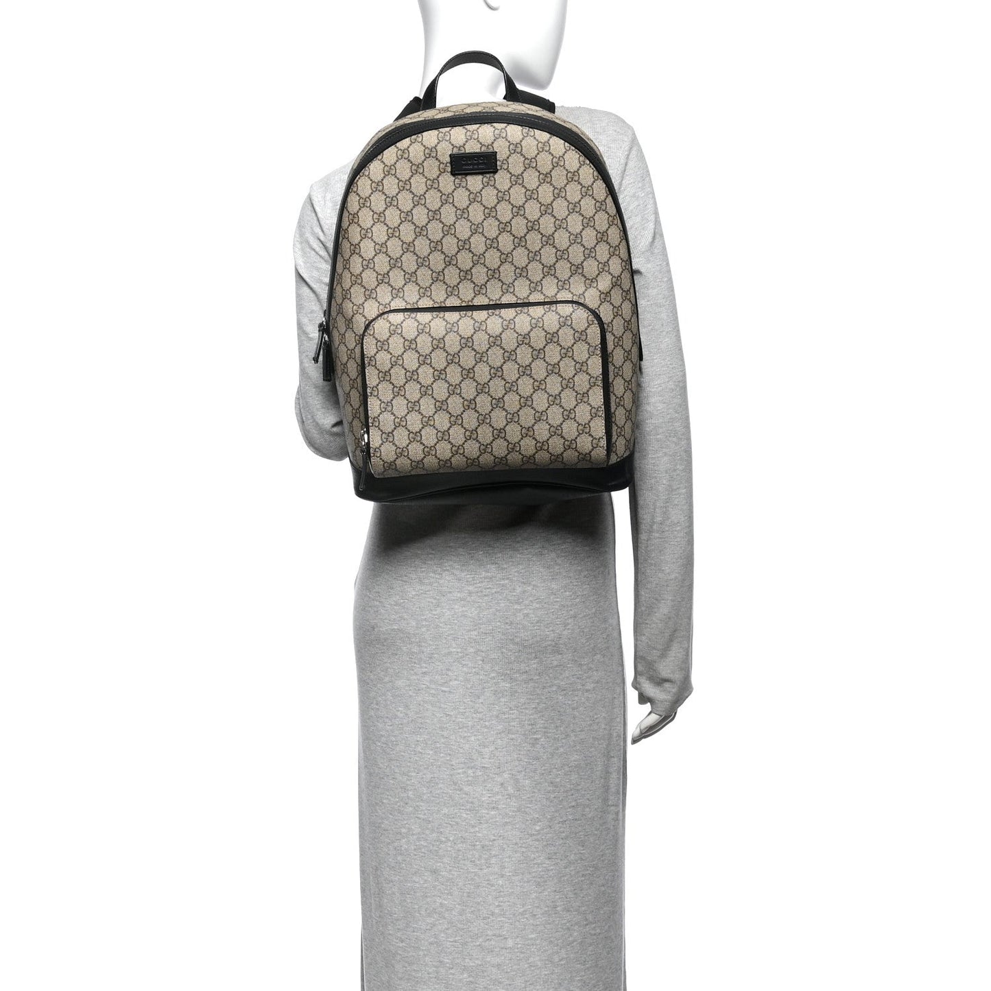 GG Supreme Monogram Medium Backpack Black