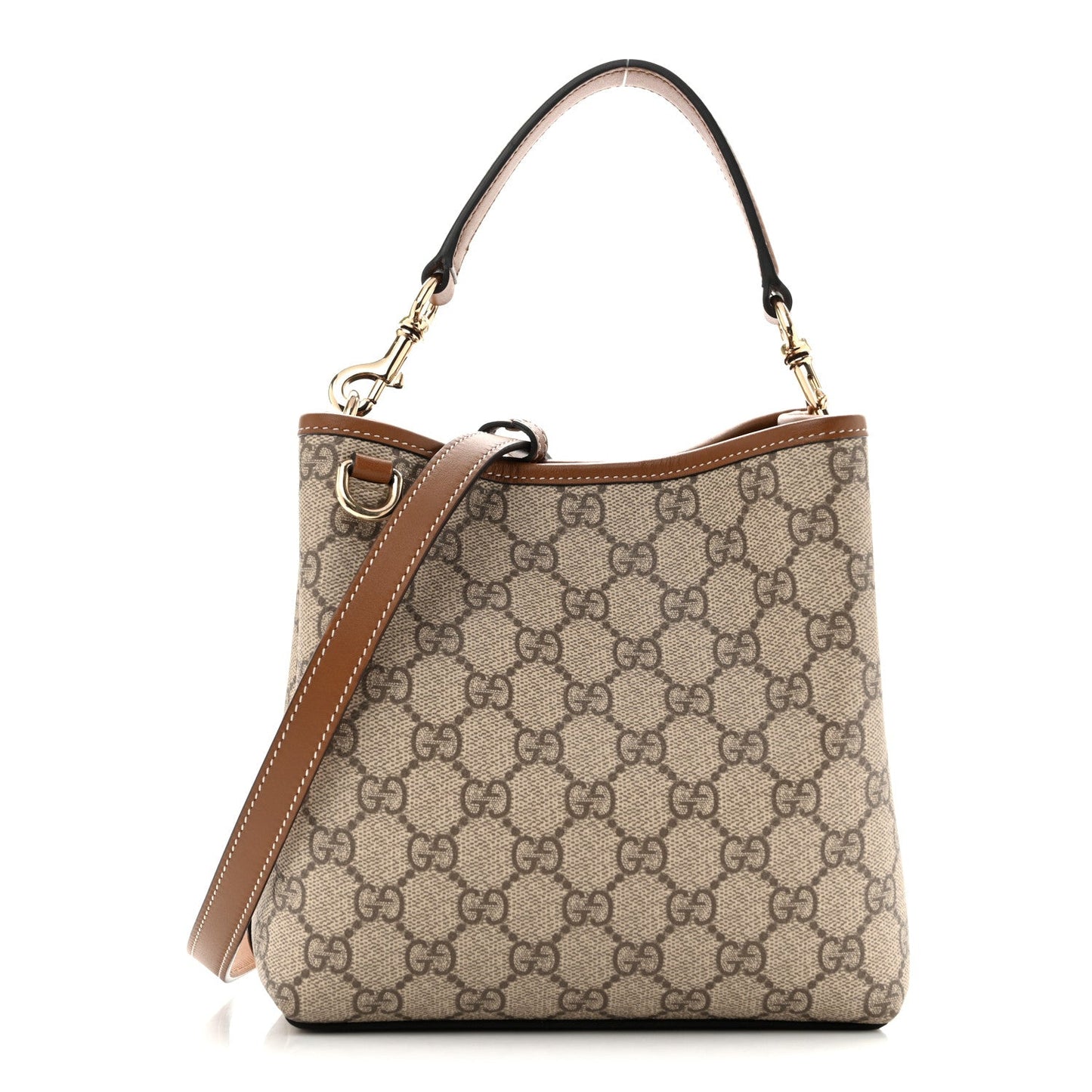 GG Supreme Monogram Emblem Small Shoulder Bag Beige Ebony Sundial