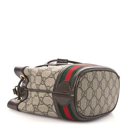 GG Supreme Monogram Web Mini Ophidia Bucket Bag Brown