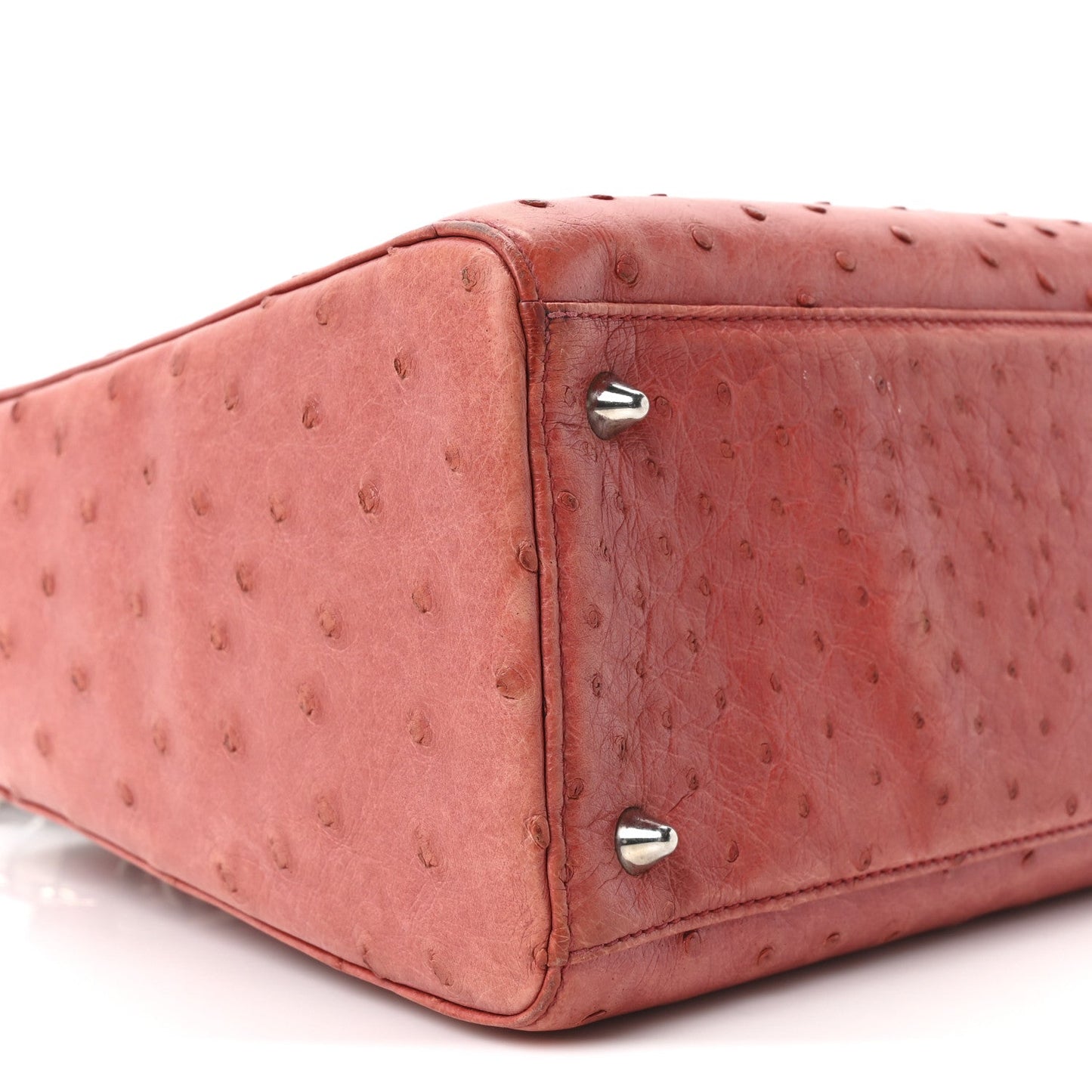 Ostrich Medium Lady Dior Red